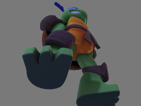 Ninja Tortue laag poly schattig voor FDM hars 3D-printen 3D Model