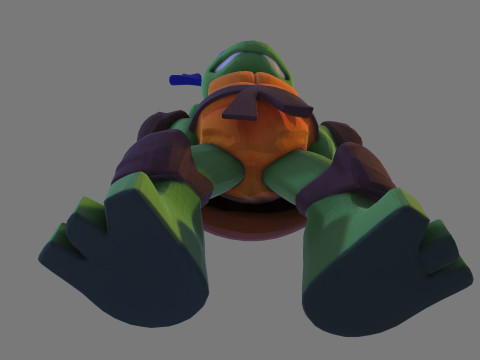 Ninja Tortue laag poly schattig voor FDM hars 3D-printen 3D Model