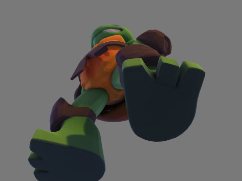 Ninja Tortue laag poly schattig voor FDM hars 3D-printen 3D Model