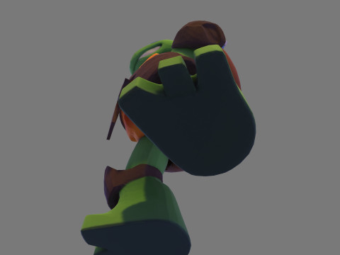 Ninja Tortue laag poly schattig voor FDM hars 3D-printen 3D Model