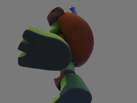 Ninja Tortue laag poly schattig voor FDM hars 3D-printen 3D Model