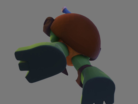 Ninja Tortue laag poly schattig voor FDM hars 3D-printen 3D Model