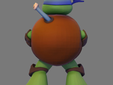 Ninja Tortue laag poly schattig voor FDM hars 3D-printen 3D Model