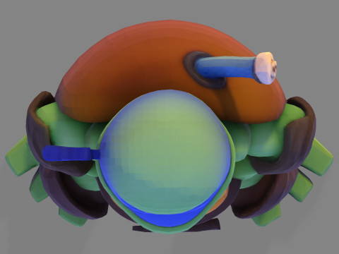 Ninja Tortue laag poly schattig voor FDM hars 3D-printen 3D Model