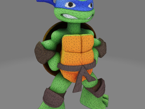 Ninja Tortue laag poly schattig voor FDM hars 3D-printen 3D Model