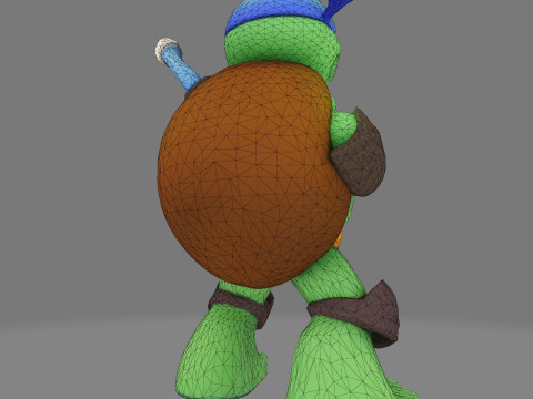 Ninja Tortue laag poly schattig voor FDM hars 3D-printen 3D Model