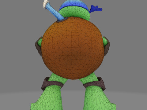 Ninja Tortue laag poly schattig voor FDM hars 3D-printen 3D Model