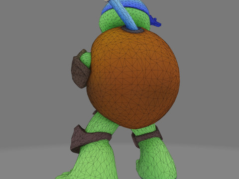 Ninja Tortue laag poly schattig voor FDM hars 3D-printen 3D Model