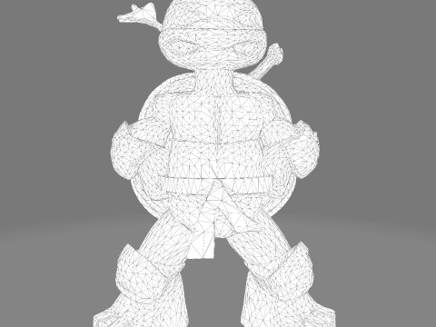 Ninja Tortue laag poly schattig voor FDM hars 3D-printen 3D Model
