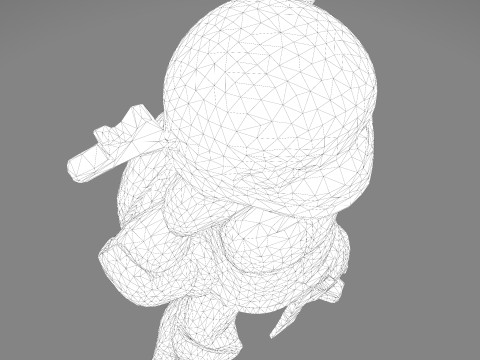 Ninja Tortue laag poly schattig voor FDM hars 3D-printen 3D Model