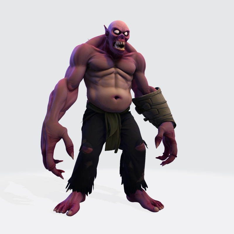 Model Cetak 3D Halloween Poli Tinggi Makhluk Horor Mengerikan untuk Tampilan Kolektor Model Cetak 3D .c4d .max .obj .3ds .fbx .stl .blend