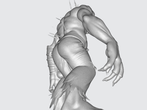 Model Cetak 3D Halloween Poli Tinggi Makhluk Horor Mengerikan untuk Tampilan Kolektor Model Cetak 3D