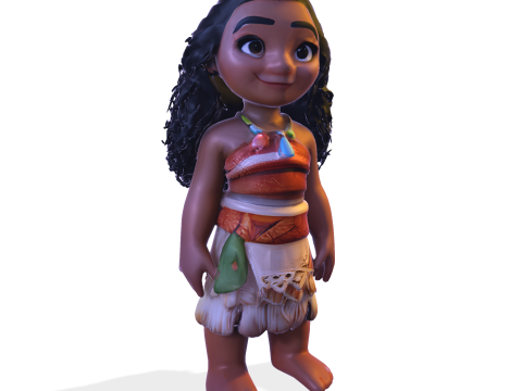 Stylized Moana Polynesian Heroine 3D Printable Figurine for Fan Collections Display 3D Print Model