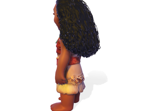 팬 컬렉션 디스플레이용 양식화된 모아나 폴리네시아 히로인 3D 인쇄용 작은 입상 3D 프린트 모델