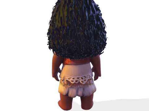 팬 컬렉션 디스플레이용 양식화된 모아나 폴리네시아 히로인 3D 인쇄용 작은 입상 3D 프린트 모델