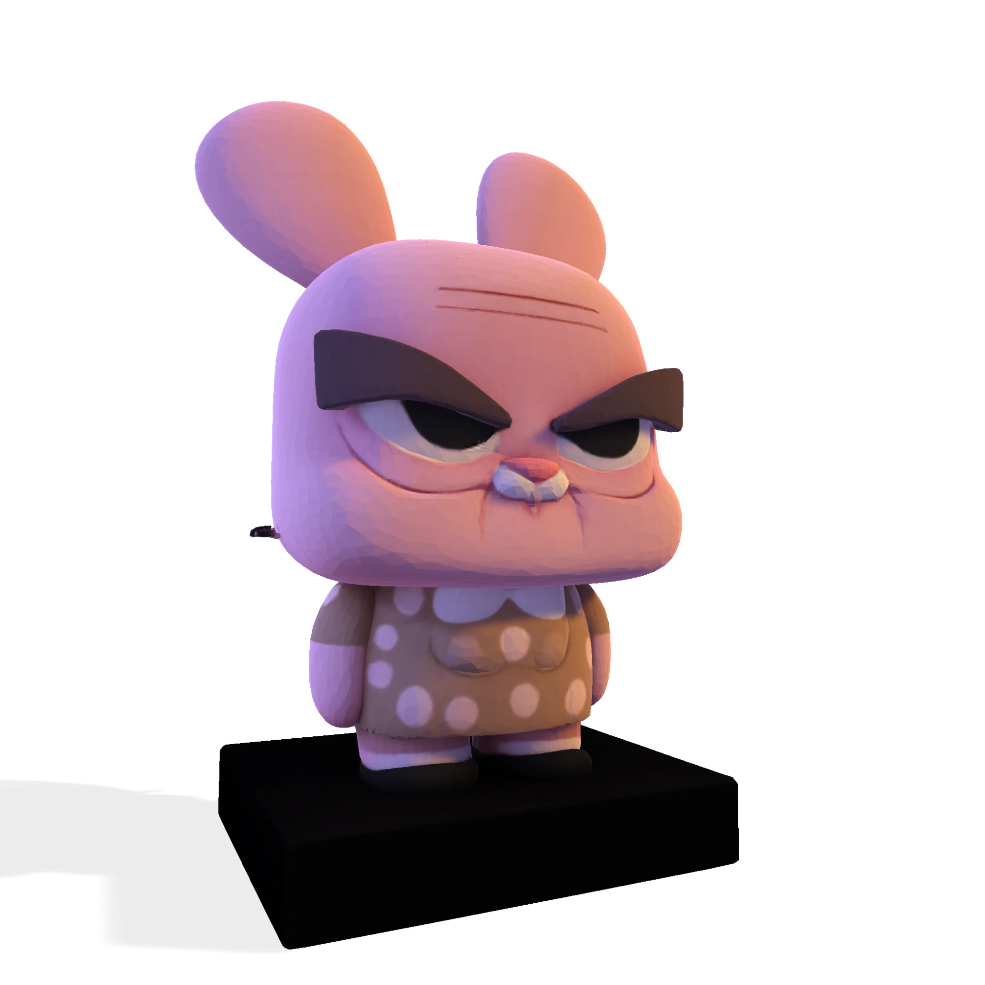 Joanna Watterson personagem imprim&iacute;vel em 3D Low-Poly com base de exibi&ccedil;&atilde;o estatueta estilizada de arte em leque Modelo de Impressão 3D .c4d .max .obj .3ds .fbx .stl .blend 