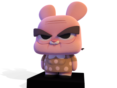 Joanna Watterson Karakter Cetak 3D Poli Rendah dengan Patung Seni Penggemar Bergaya Dasar Tampilan Model Cetak 3D