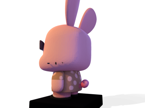 Joanna Watterson Karakter Cetak 3D Poli Rendah dengan Patung Seni Penggemar Bergaya Dasar Tampilan Model Cetak 3D