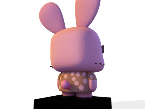 Joanna Watterson Karakter Cetak 3D Poli Rendah dengan Patung Seni Penggemar Bergaya Dasar Tampilan Model Cetak 3D