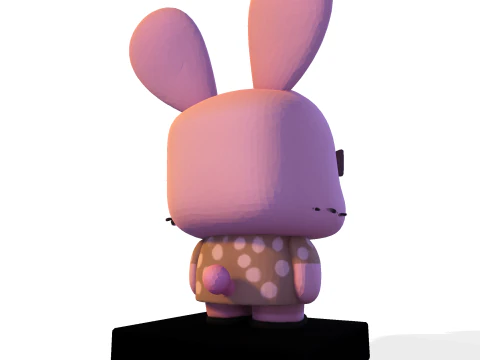 Joanna Watterson personagem imprim&iacute;vel em 3D Low-Poly com base de exibi&ccedil;&atilde;o estatueta estilizada de arte em leque Modelo de Impressão 3D