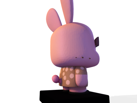 Joanna Watterson Karakter Cetak 3D Poli Rendah dengan Patung Seni Penggemar Bergaya Dasar Tampilan Model Cetak 3D