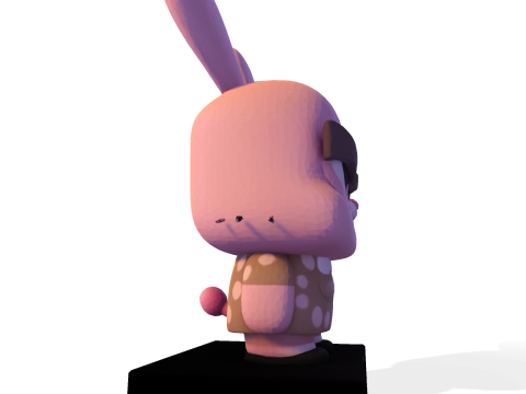 Joanna Watterson Karakter Cetak 3D Poli Rendah dengan Patung Seni Penggemar Bergaya Dasar Tampilan Model Cetak 3D