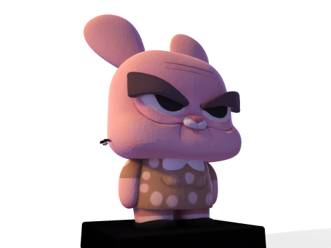 Joanna Watterson Karakter Cetak 3D Poli Rendah dengan Patung Seni Penggemar Bergaya Dasar Tampilan Model Cetak 3D