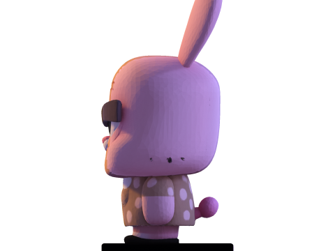 Joanna Watterson Karakter Cetak 3D Poli Rendah dengan Patung Seni Penggemar Bergaya Dasar Tampilan Model Cetak 3D