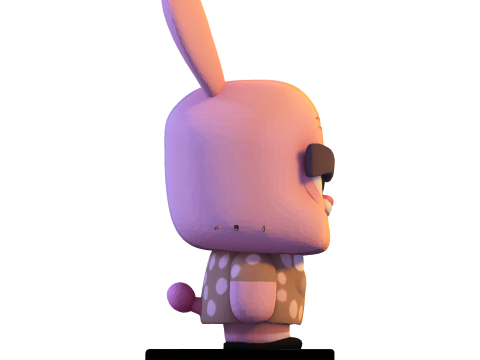Joanna Watterson Karakter Cetak 3D Poli Rendah dengan Patung Seni Penggemar Bergaya Dasar Tampilan Model Cetak 3D