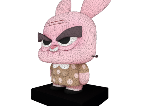 Joanna Watterson Karakter Cetak 3D Poli Rendah dengan Patung Seni Penggemar Bergaya Dasar Tampilan Model Cetak 3D