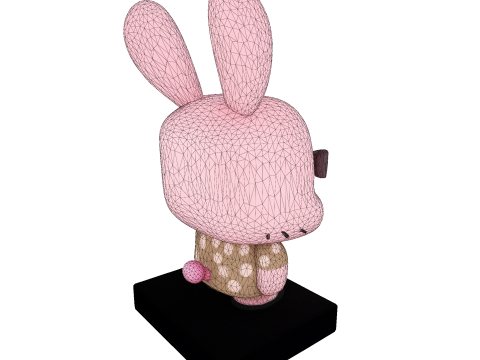 Joanna Watterson Karakter Cetak 3D Poli Rendah dengan Patung Seni Penggemar Bergaya Dasar Tampilan Model Cetak 3D