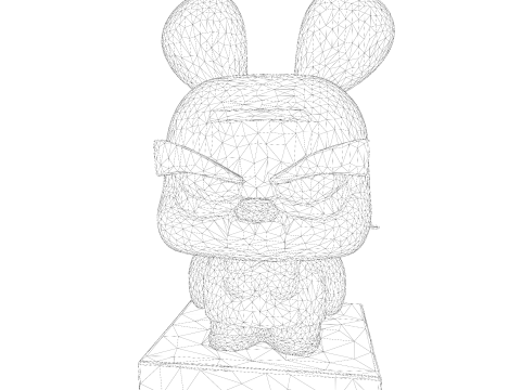 Joanna Watterson Karakter Cetak 3D Poli Rendah dengan Patung Seni Penggemar Bergaya Dasar Tampilan Model Cetak 3D