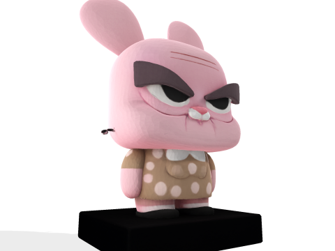 Joanna Watterson Karakter Cetak 3D Poli Rendah dengan Patung Seni Penggemar Bergaya Dasar Tampilan Model Cetak 3D
