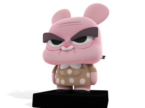 Joanna Watterson Karakter Cetak 3D Poli Rendah dengan Patung Seni Penggemar Bergaya Dasar Tampilan Model Cetak 3D