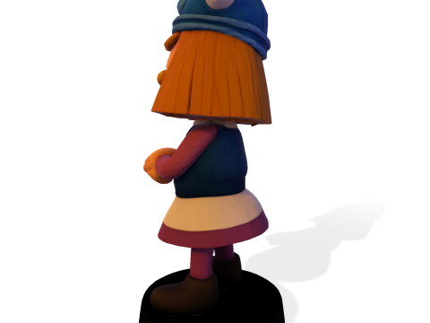 バイキングガール 3D 印刷可能なフィギュア、円形ベース付き 3Dプリントモデル