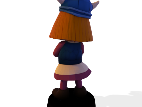 バイキングガール 3D 印刷可能なフィギュア、円形ベース付き 3Dプリントモデル