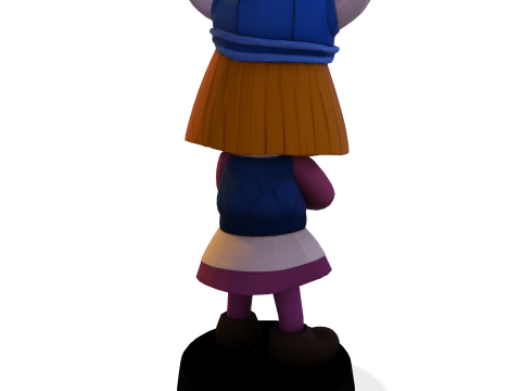 バイキングガール 3D 印刷可能なフィギュア、円形ベース付き 3Dプリントモデル