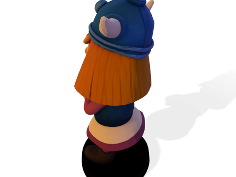 バイキングガール 3D 印刷可能なフィギュア、円形ベース付き 3Dプリントモデル