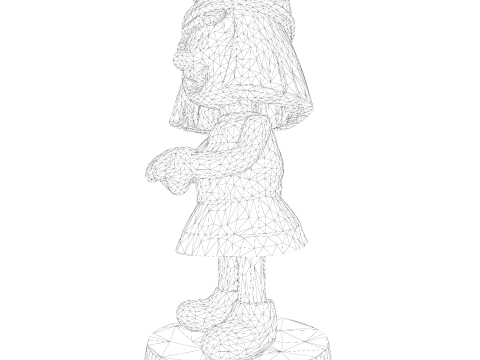 バイキングガール 3D 印刷可能なフィギュア、円形ベース付き 3Dプリントモデル