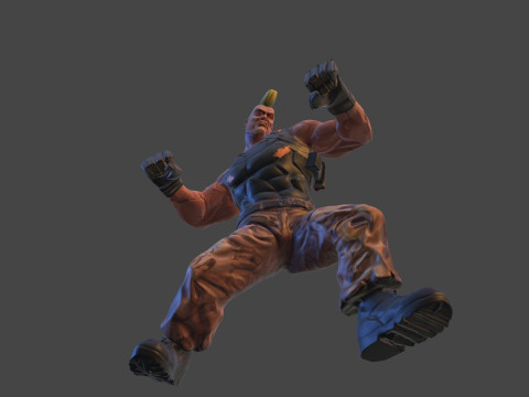 Karakter Cetak 3D Cyber ​​Brawler Terinspirasi oleh Seni Penggemar Tidak Resmi Jack-5 Model Cetak 3D