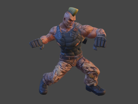 Karakter Cetak 3D Cyber ​​Brawler Terinspirasi oleh Seni Penggemar Tidak Resmi Jack-5 Model Cetak 3D