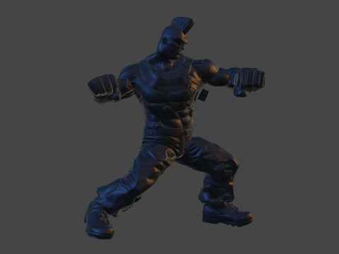 Karakter Cetak 3D Cyber ​​Brawler Terinspirasi oleh Seni Penggemar Tidak Resmi Jack-5 Model Cetak 3D