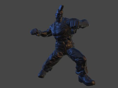 Karakter Cetak 3D Cyber ​​Brawler Terinspirasi oleh Seni Penggemar Tidak Resmi Jack-5 Model Cetak 3D
