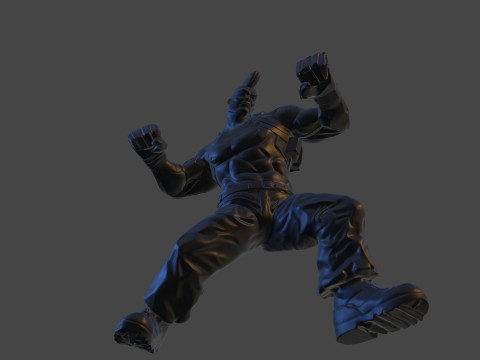 Karakter Cetak 3D Cyber ​​Brawler Terinspirasi oleh Seni Penggemar Tidak Resmi Jack-5 Model Cetak 3D