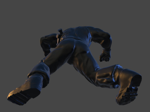 Karakter Cetak 3D Cyber ​​Brawler Terinspirasi oleh Seni Penggemar Tidak Resmi Jack-5 Model Cetak 3D