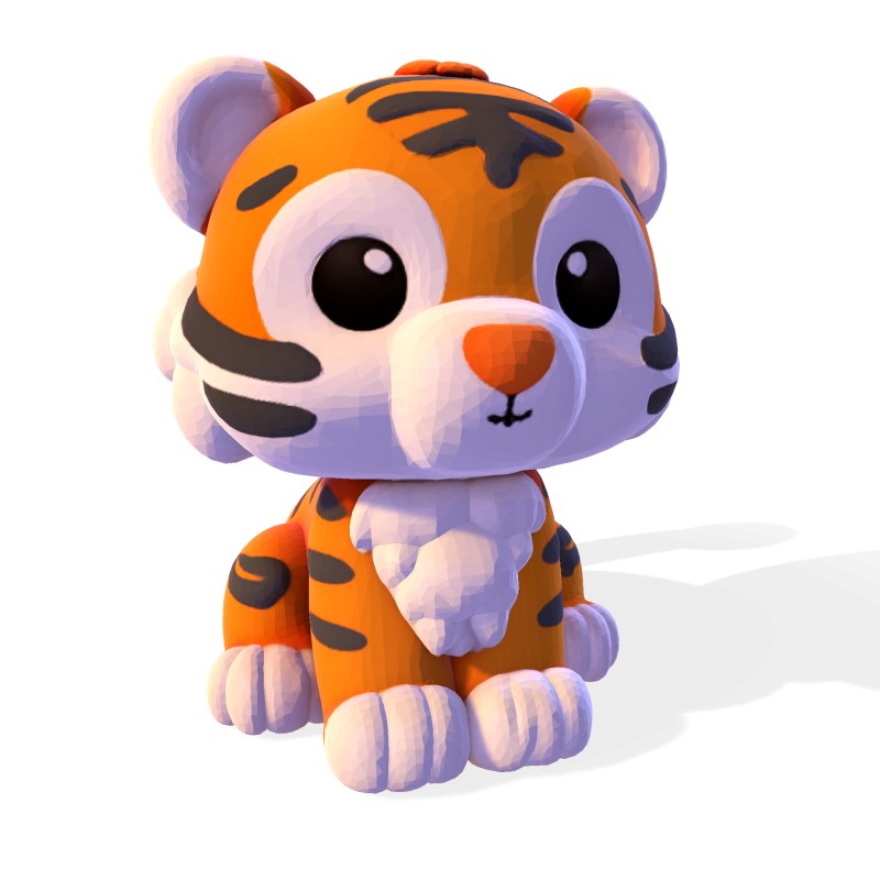 Low-Poly Tiger Cub Cute Stylized Figurine for 3D Printing 3D Print Model .c4d .max .obj .3ds .fbx .stl .blend