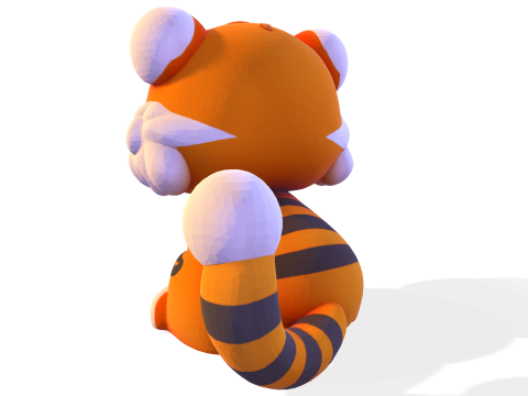 Low-Poly Tiger Cub Cute Stylized Figurine for 3D Printing 3D Print Model