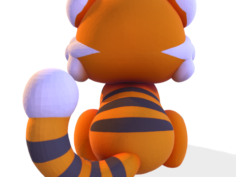 Low-Poly Tiger Cub Cute Stylized Figurine for 3D Printing 3D Print Model
