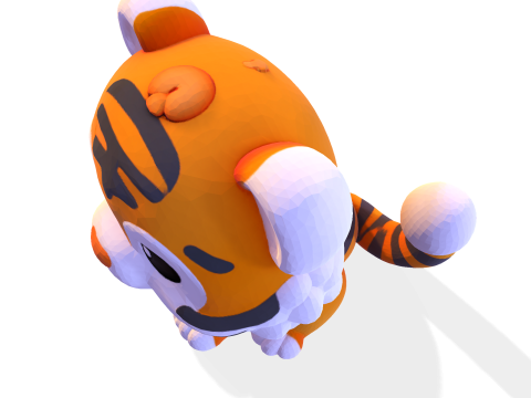 Low-Poly Tiger Cub Cute Stylized Figurine for 3D Printing 3D Print Model