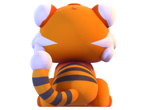 Low-Poly Tiger Cub Cute Stylized Figurine for 3D Printing 3D Print Model